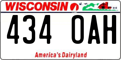 WI license plate 434OAH