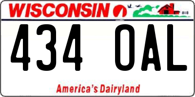 WI license plate 434OAL