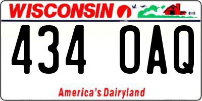 WI license plate 434OAQ