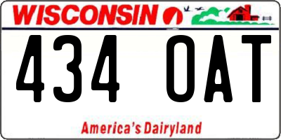 WI license plate 434OAT