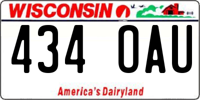 WI license plate 434OAU