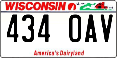 WI license plate 434OAV