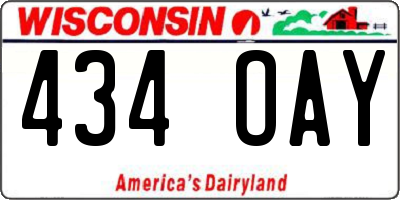 WI license plate 434OAY