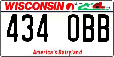 WI license plate 434OBB