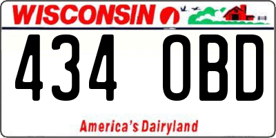 WI license plate 434OBD