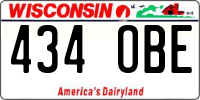 WI license plate 434OBE