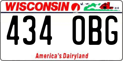 WI license plate 434OBG