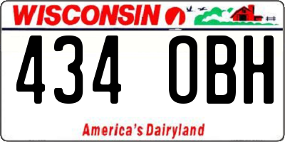 WI license plate 434OBH