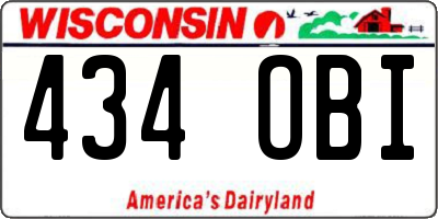 WI license plate 434OBI