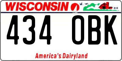 WI license plate 434OBK