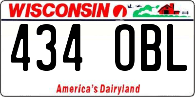 WI license plate 434OBL