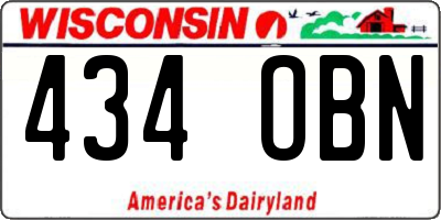 WI license plate 434OBN