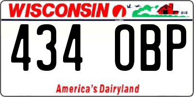 WI license plate 434OBP