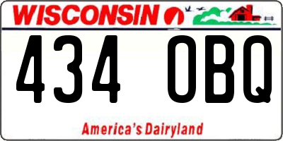 WI license plate 434OBQ