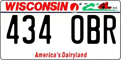 WI license plate 434OBR