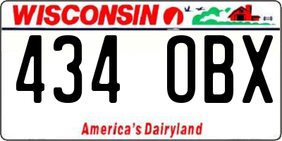 WI license plate 434OBX
