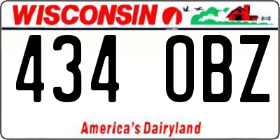 WI license plate 434OBZ