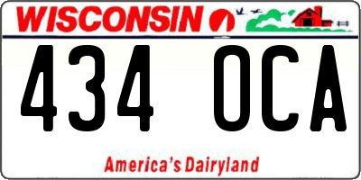 WI license plate 434OCA