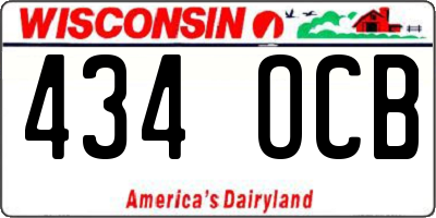 WI license plate 434OCB
