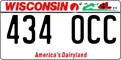WI license plate 434OCC