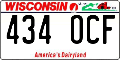 WI license plate 434OCF