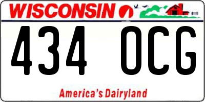 WI license plate 434OCG