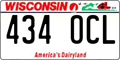 WI license plate 434OCL