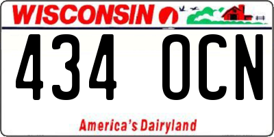 WI license plate 434OCN