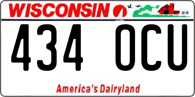 WI license plate 434OCU