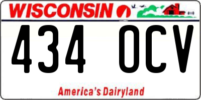 WI license plate 434OCV