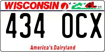WI license plate 434OCX