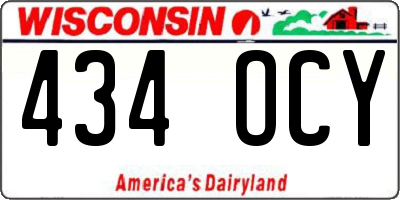 WI license plate 434OCY
