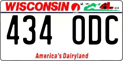 WI license plate 434ODC