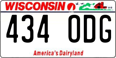WI license plate 434ODG