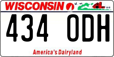 WI license plate 434ODH