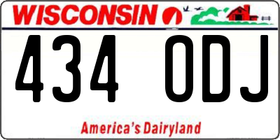 WI license plate 434ODJ