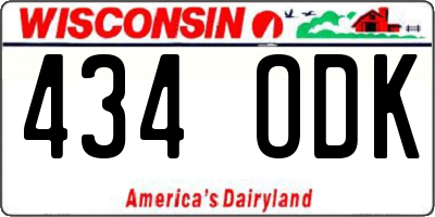WI license plate 434ODK