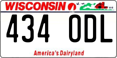 WI license plate 434ODL