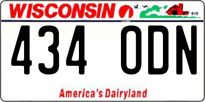 WI license plate 434ODN