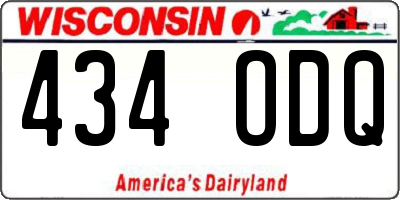 WI license plate 434ODQ