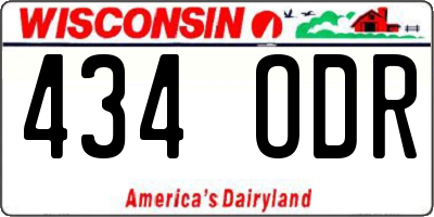 WI license plate 434ODR