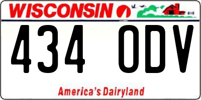 WI license plate 434ODV