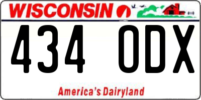 WI license plate 434ODX