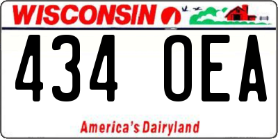 WI license plate 434OEA