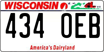 WI license plate 434OEB