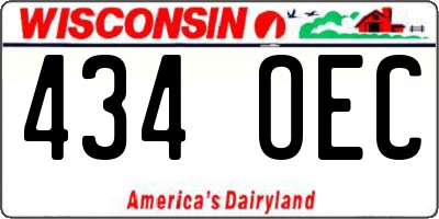 WI license plate 434OEC