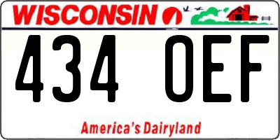 WI license plate 434OEF