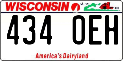 WI license plate 434OEH