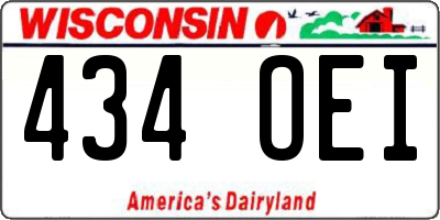 WI license plate 434OEI