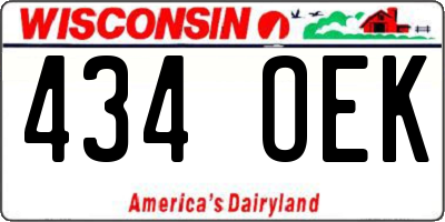 WI license plate 434OEK